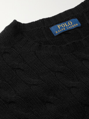 Polo Ralph Lauren Cable-Knit Merino Wool and Cashmere-Blend Sweater - Men - Black - M