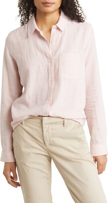 Caslon Casual Linen Blend Button-Up Shirt