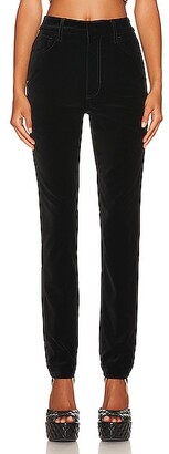 Alessandra Rich Velvet Skinny Trousers in Black