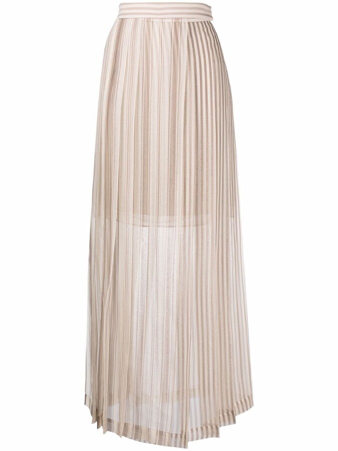 Pleated Sheer Maxi Skirt | Shop the world's largest collection of 