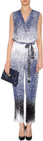 Thumbnail for your product : Diane von Furstenberg Navy/Multi Silk Shaded Curtain Kawena Jumpsuit Gr. 34