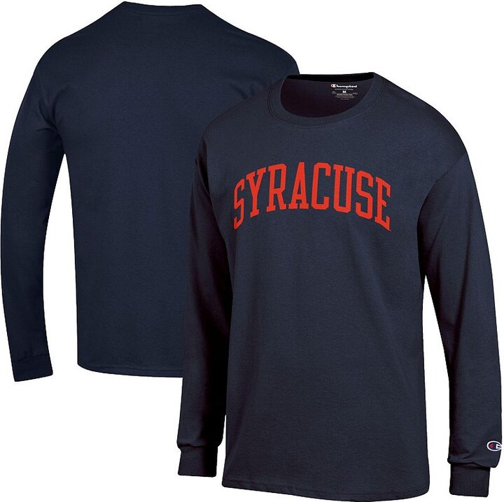 Men's Champion Navy Syracuse Orange Basic Arch Long Sleeve T-Shirt
