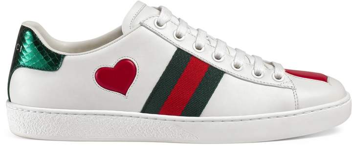 gucci ace embroidered sneaker red