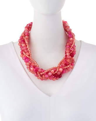 Lydell NYC Multi-Strand Torsade Necklace, Pink