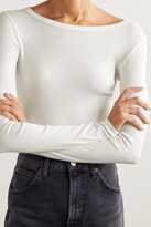 Thumbnail for your product : AGOLDE Leila Ribbed Stretch-micro Modal And Supima Cotton-blend Bodysuit - White