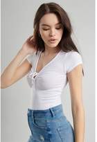 Thumbnail for your product : Garage Gathered Tie-Front Tee Bright White