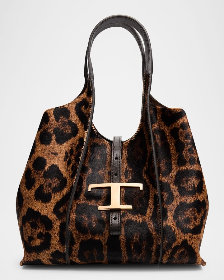 Tod's Animal-Print Calf Hair Shopping Tote Bag