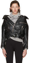 Balenciaga Black Leather Oversized Swing Biker Jacket
