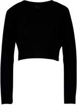 Thumbnail for your product : boohoo Nep Yarn Cable Crop Sweater