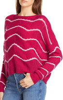 Thumbnail for your product : Autumn Cashmere Wave Stripe Pointelle Stitch Cashmere & Silk Sweater