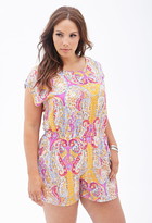 Thumbnail for your product : Forever 21 FOREVER 21+ Paisley Print Chiffon Romper