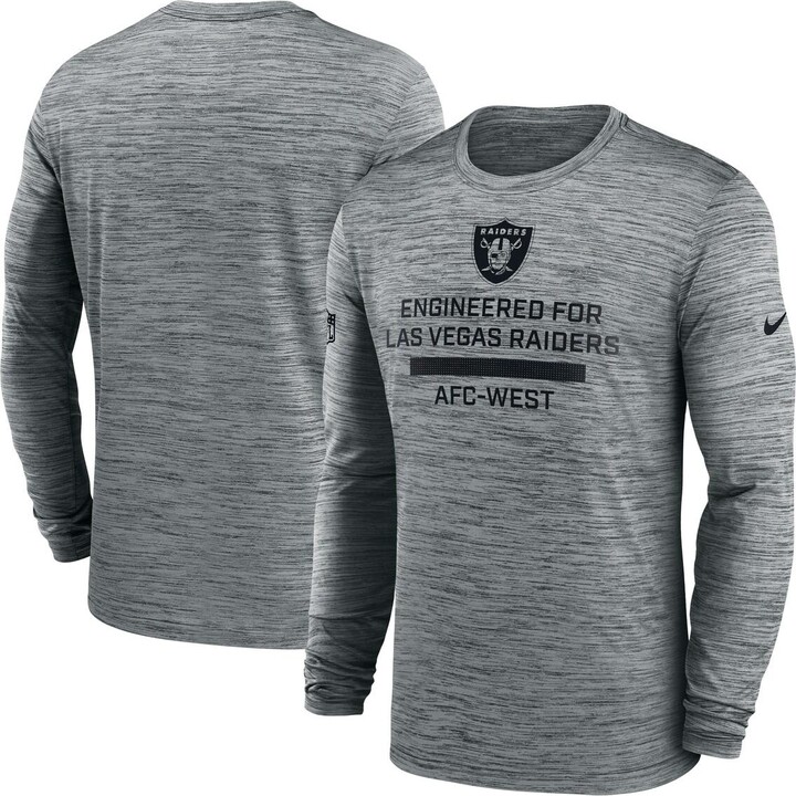 Nike Men's Gray Las Vegas Raiders Sideline Velocity Performance Long Sleeve T-Shirt