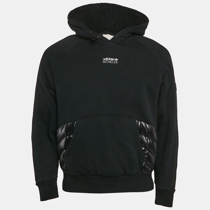 Moncler x Adidas Black Cotton Knit Puffer Trim Hoodie XS