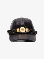 Versace Black Medusa medallion leather cap