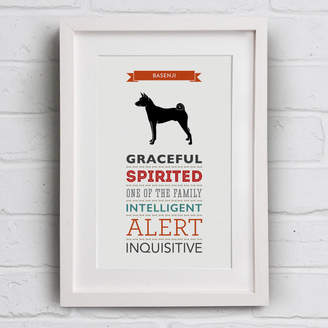 Breed Well Bred Design Basenji Dog Traits Print