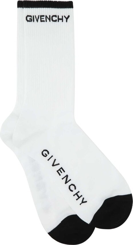 Mens Clothing Underwear Socks Givenchy Cotton White 4g Logo Socks for Men 