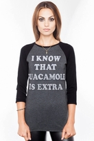 Thumbnail for your product : Local Celebrity Guacamole Baseball Tee in Black