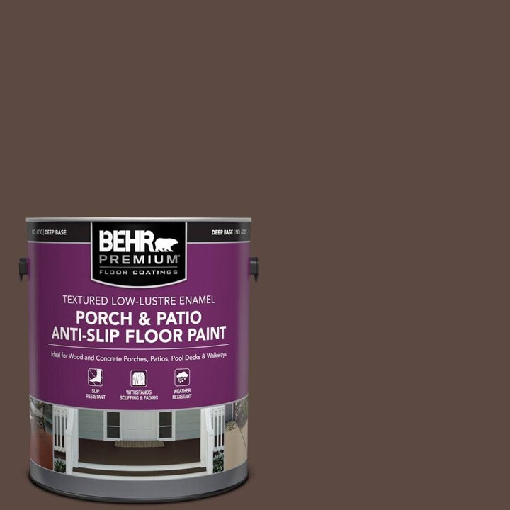 BEHR PREMIUM 1 gal. #AE-18 Nomad Brown Textured Low-Lustre Enamel Interior/Exterior Porch and Patio Anti-Slip Floor Paint
