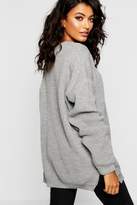 Thumbnail for your product : boohoo Crew Neck Oversized Sweater With Detail