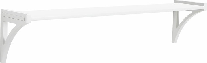 Lewis Hyman InPlace Shelving, 36Wx7Dx7H inch, Topsy Turvy Wood Wall-Mounted Shelf, White