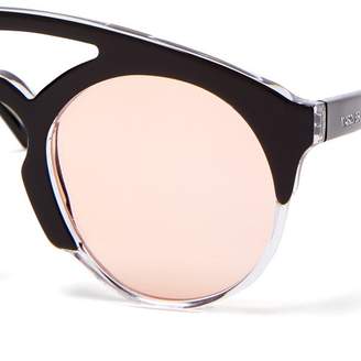 Marques Almeida Half Frame Acetate Aviator Sunglasses - Womens - Pink Multi