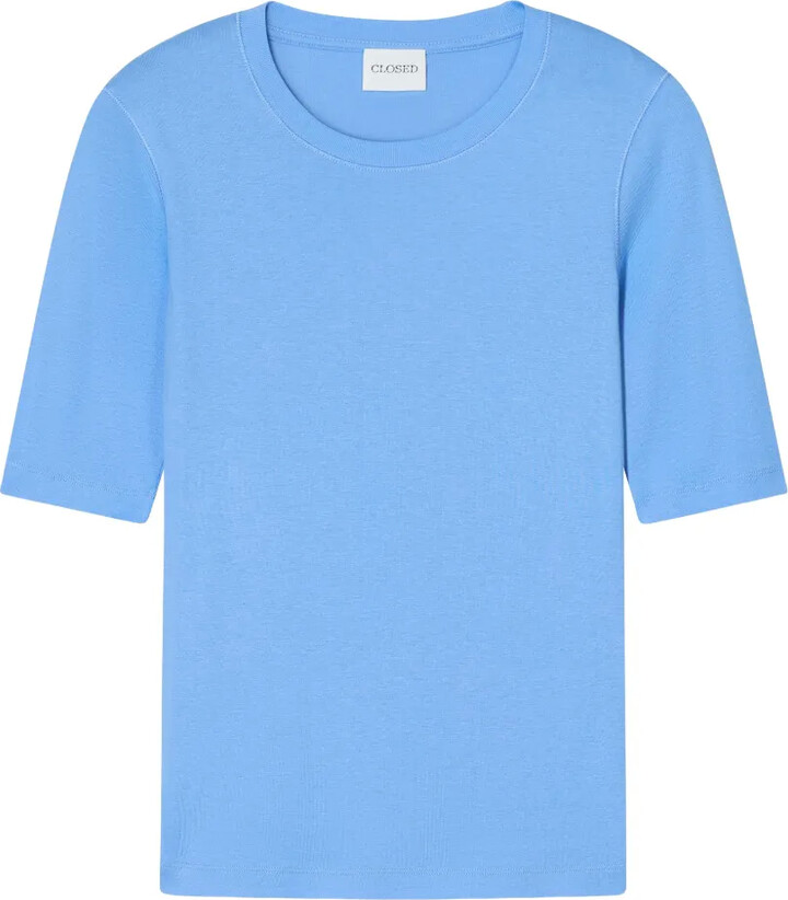 Closed crew-neck short-sleeve T-shirt