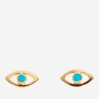 Missoma Women's Evil Eye Turquoise Stud Earrings Gold