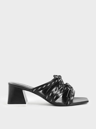 Charles & Keith Nylon Lace Strap Slide Sandals