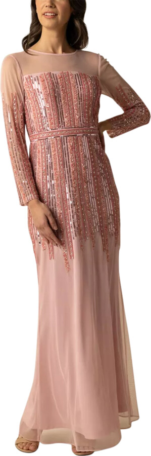 Pink Sequin Long Sleeve Dress ShopStyle UK