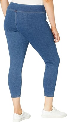 Hue Plush Lined High-Rise Denim Leggings (Medium Wash) Women's Jeans