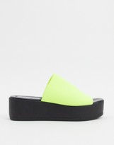 Thumbnail for your product : Steve Madden Slinky chunky flatform sandals in neon yellow