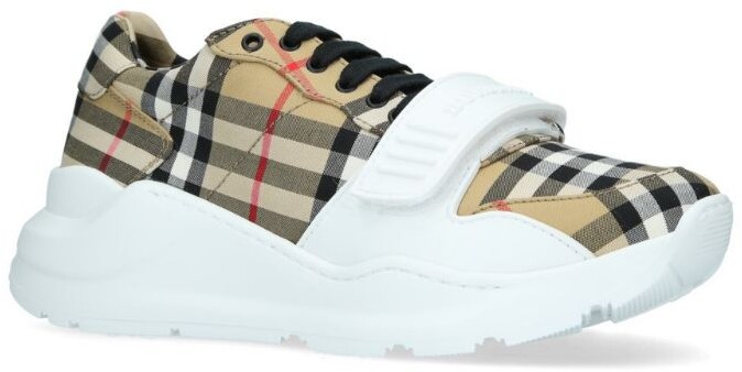 burberry beige check regis sneakers