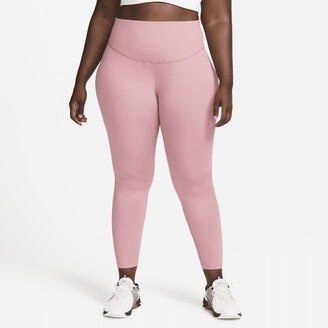 Nike Women's One Mid-Rise Leggings (Plus Size) in Pink