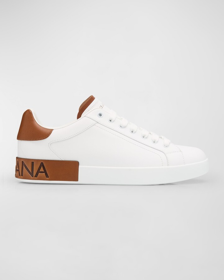 Dolce & Gabbana Men's Portofino Calfskin Low-Top Sneakers