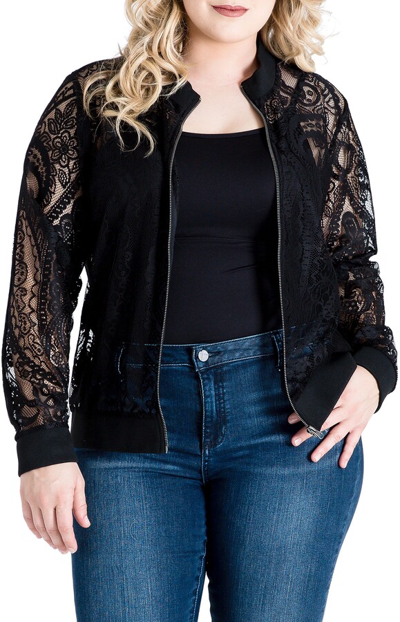 Standards & Practices Aria Lace Bomber Jacket ShopStyle