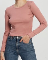 Thumbnail for your product : Topshop Long Sleeve Scallop T-Shirt