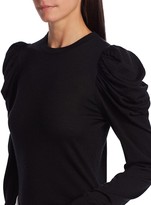 Thumbnail for your product : Michael Kors Ruched Puff-Sleeve Cashmere, Wool & Silk Knit Sweater