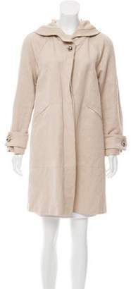 Bottega Veneta Linen Leather-Trimmed Coat