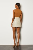 Thumbnail for your product : Karen Millen Leather Gold Popper Mini Skirt
