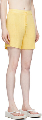 Calle Del Mar Yellow Ribbed Shorts