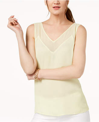 INC International Concepts Contrast Sheer-Trim Top, Created for Macy's
