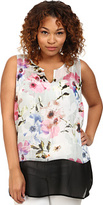 Thumbnail for your product : DKNY Misty Rose Print and Color Block Tank Top