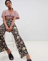 Thumbnail for your product : Love Pleated Kimono Sleeve Tie Back Crop Top