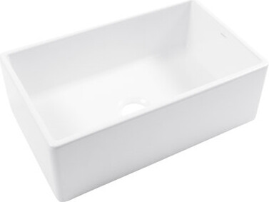 Sinkology Austen Fireclay 30" Single Bowl Farmhouse Apron Front Undermount Kitchen Sink and Drain