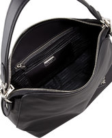 Thumbnail for your product : Prada Soft Calf Open Domed Hobo Bag, Black (Nero)