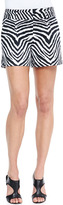 Thumbnail for your product : Milly Zebra-Print Relaxed Twill Shorts