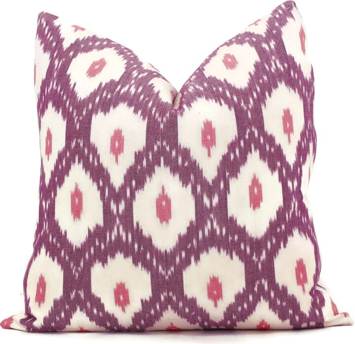 Etsy Schumacher Indio Ikat Pillow Cover Purple & Red Throw