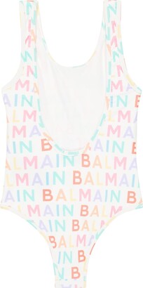 Balmain Kids Logo printed swimsuit