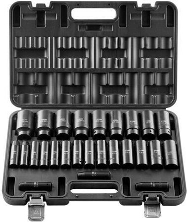 VEVOR Drive Impact Socket Set 1/2' 26 Piece Deep Sockets Set Metric 11mm -36mm