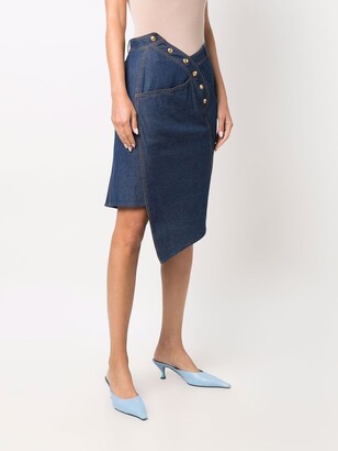 Christian Dior Pre-Owned 2000s Asymmetric Denim Skirt
